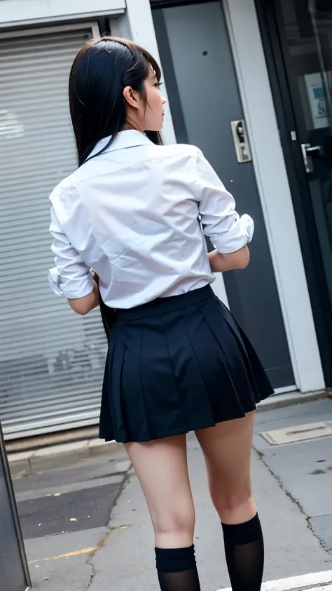 nsfw、（  exists、 high definition、 top quality、8k、 details:1.4）、（18 years old、 Japanese、 girl、ＪＫ:1.2）、（  long hair、  straight hair  :1.3）、（is tall、  long, smooth legs 、 slender:1.6）、（  high school uniform 、whiteＹ   shirt、 see-through bra 、 Check Skirt、   nav...