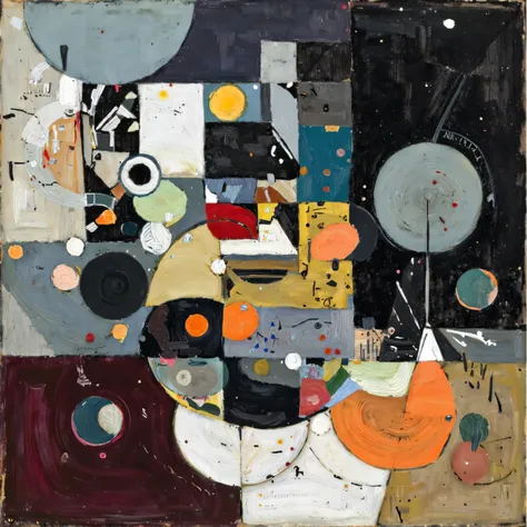 abstract still life painting with geometric shapes,Magic Mechanisms,O'KEEFFE,duchamp, DAVID HOCKNEY, Juan Gris,