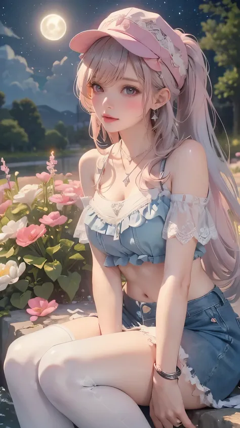 (masterpiece,【8k, Ultra-high resolution, Best Quality, , (((Looking back,Low Angle,from below,
((masterpiece:1.4, The best)), ((masterpiece, The best)),Low Angle,Beautiful ponytail silver pink hair,beautiful pink eyes,little cute girl,whole body, sit in wa...