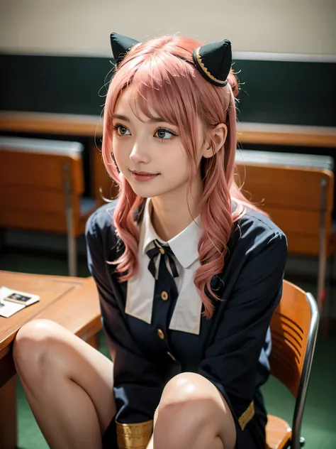 1girl, Alone, (cute Japanese girl), 18yo, Young female, slim body, (smile:1.2), Looking at camera, 
break
(close up:1.3), leaning back on chair, dynamic angle,
break
Professional photo-realistic images, (16k, RAW photo, best quality, masterpiece:1.2), (rea...