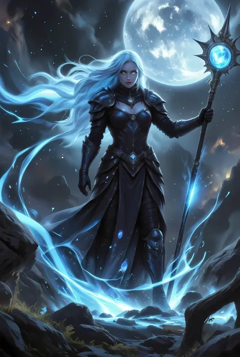 female human druid of the stars, guardian of nature, controlling magical energy made of stars, swirling blue stary magical light, divine symbols high details, dynamic angle, human female, extremally beautiful, ultra feminine, dynamic hair, dynamic hair col...