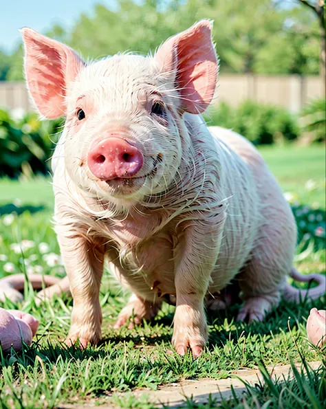 a pink pig on the lawn, ultimatepinkpig