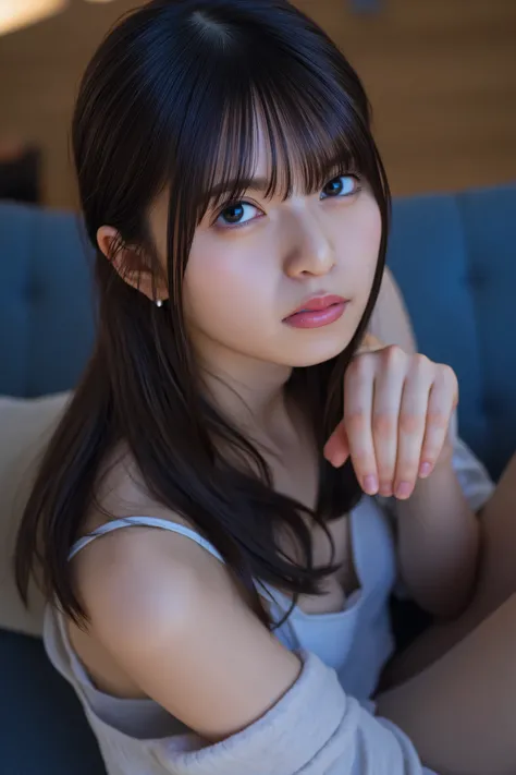 ((( High Resolution , top quality, very well detailed, masterpiece , highly detailed photos , realistic , Real people , Ultra precise skin ))) , , ( from the front ) , full body , Advance Shot , Viewer , ( cool face , seductive face ) , { wearing ...