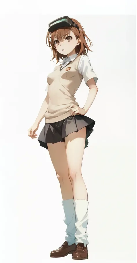 Misaka_Mikoto, brown eyes, serious, parted lips, pretty face