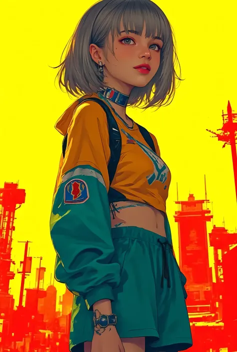 face looking back、smile、Kenyan girl with very dark skin、(age:1.1), Gray Hair( Detailed Hair Quality  :1.2), (accessory:1.1), Blue eye(eye:1.3), ( active pose :1.2), (Body Type:1.1), short cheerleader-style skirt(Detailed Clothes:1.2) 、Full body Sbien、profi...