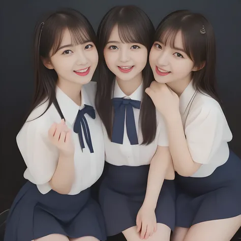 (masterpiece, best quality:1.2), High resolution, 1080P, 8K, 1girl, solo, (((Too beautiful Two zinomy noble lovely idols)) are seated on the viewer's leg and caressing the viewer together. Beautiful face looking down. All the girls are noble, neat, intelli...