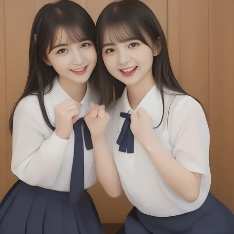 (masterpiece, best quality:1.2), High resolution, 1080P, 8K, 1girl, solo, (((Too beautiful Two zinomy noble lovely idols)) are seated on the viewer's leg and caressing the viewer together. Beautiful face looking down. All the girls are noble, neat, intelli...