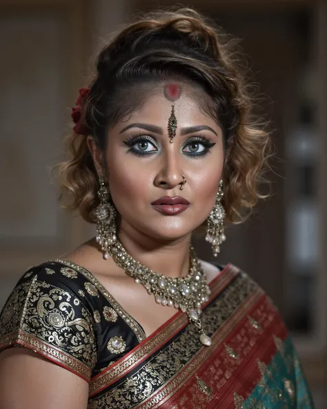 high quality full body Closeup shot, slim arms, milf, demoness mommy, sexy sleeveless blouse, sensual demoness, queen of the dark world, mother of demons, heavy breasts Indian aunty, attractive figure, huge massive breast, cougar lady witch, horny Gothic m...