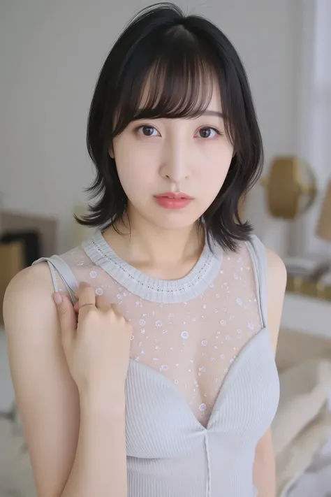 ((( High Resolution , top quality, very well detailed, masterpiece ,  highly detailed photos , realistic , Real people , Ultra precise skin ))) ,    , (   from the front  ) , full body ,  Advance Shot ,  Viewer , ( cool face , seductive face ) , { wearing ...