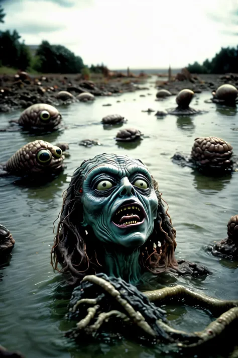 Bizarre hyperrealistic sculpture of a woman and a man changed into bizarre beings. Use a completely black background for contrast. Life forms form life and from form can come morf spelled morph. Stop motion still life characters, can't move or morph, abstr...