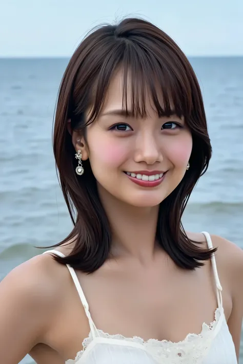 ((( High Resolution , top quality, very well detailed, masterpiece , highly detailed photos , realistic , Real people , Ultra precise skin ))) , , ( from the front ) , full body , Advance Shot , Viewer , ( giggle face ) , { wearing the diving suit...