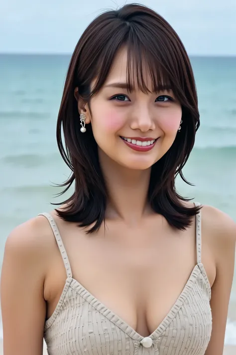 ((( High Resolution , top quality, very well detailed, masterpiece ,  highly detailed photos , realistic , Real people , Ultra precise skin ))) ,    , (   from the front  ) , full body ,  Advance Shot ,  Viewer , ( giggle face ) , { wearing the diving suit...