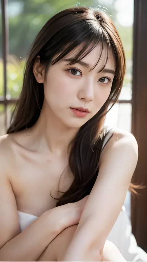 ,one girl、beautifully detailed eyes and face、bare feet、cute Japanese girl, ((extremely accurate and accurate anatomy:1.0)), (photo realistic:1.4), (hyper realistic:1.4), (top quality realistic skin texture:1.4), ( quality improvements:1.4), (enhances the b...