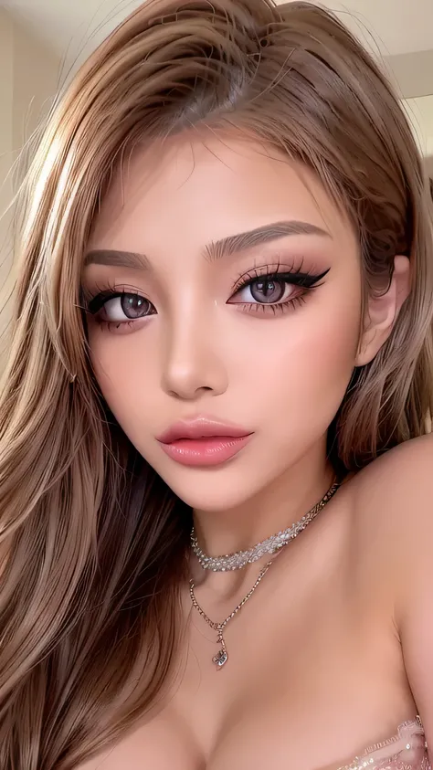 ((最 high quality ,masterpiece, high quality )) 16k、gravure ,Xiaoyang, 最 high quality , shape, Extremely detailed BeautifulBig Breasts, high image quality, 8k ,wallpaper, perfect dynamic structural shape, duck mouthにセクシーな唇 、shine glitte...
