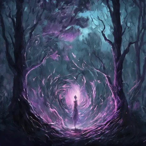 painting of a campfire in the woods with a purple fire in the middle, magical atmosphere,  Magical forest background , magic background , magical atmosphere, Fantasy Picture HD, magical concept art, A magic meadow ,  background image  , Magical fantasy for...