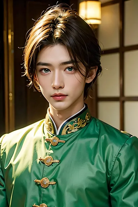 Asian prince handsome with green eyes