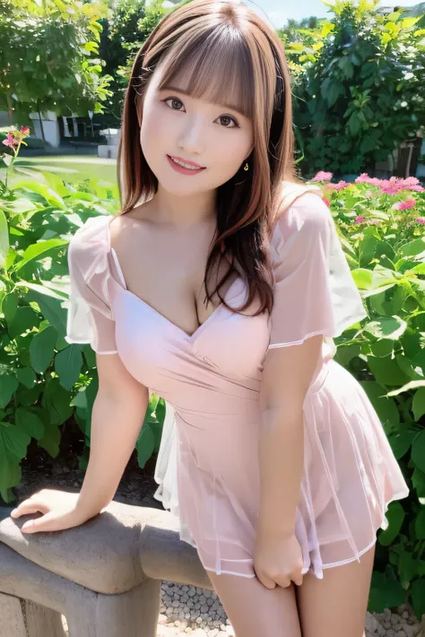 最high quality, 8k, lively, sharp concentration, high quality, high resolution, woman, 美しいwoman, ((full body shot)), (A smile on a detailed face, very detailed eyes, beautiful style、 standing、 Beautiful Hair , huge slutty breasts、slouching pose、Wrap your a...