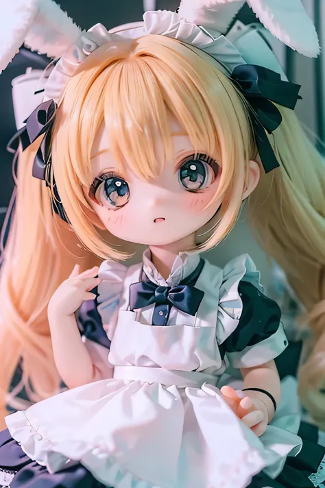 
         rabbit girl        、           chibi    、     young girl、 Maid Outfit　