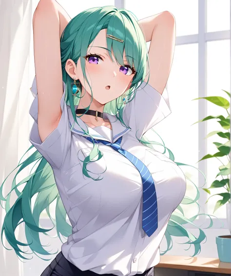 master piece、Best Quality,Super detailed,High resolution,Extremely detailed CG,Unity 8K Wallpaper,weat,score_9, score_8_up, score_7_up, score_6_up, score_5_up, score_4_up, source_anime,mature female,professional quality,Yakumo_Beni,YakumoBase, long hair, b...