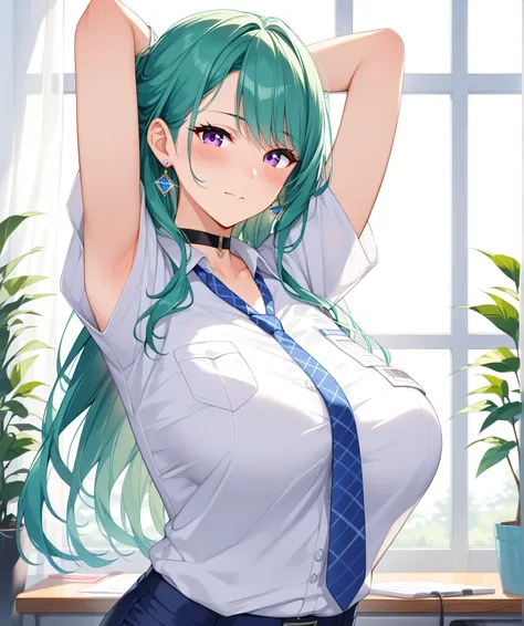 master piece、Best Quality,Super detailed,High resolution,Extremely detailed CG,Unity 8K Wallpaper,weat,score_9, score_8_up, score_7_up, score_6_up, score_5_up, score_4_up, source_anime,mature female,professional quality,Yakumo_Beni,YakumoBase, long hair, b...