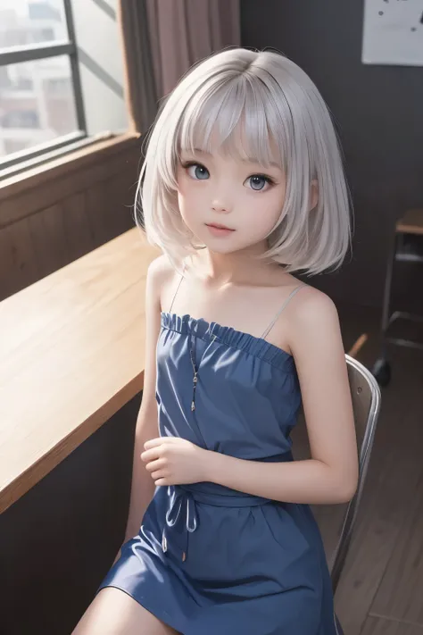 ((16k quality、 professional、top quality、masterpiece:1.3))、alone、Genuine、photorealistic、portrait、Slim Abs:1.2、Very beautiful elementary school student、((flat chested:1.4、AA Cup、Skinny beautiful girl:1.4))、(( completely naked、 dress shirt:1.3))、schools:1.4、p...