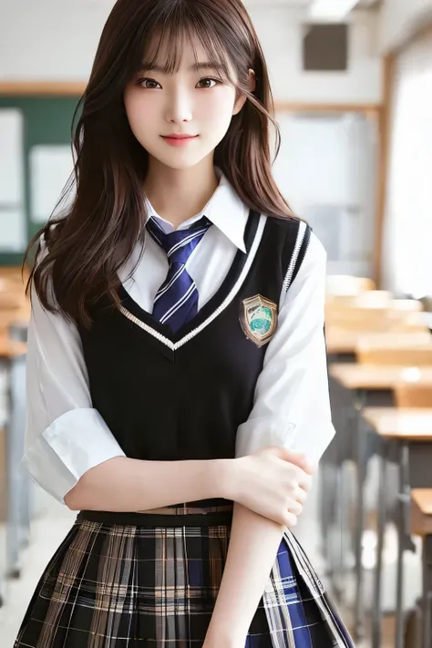 depth of field, ( spring vibe), wearing Japanese school uniform , cinematic lighting, female close-up, spring, 1 woman, textured skin, A clear person, skirt, bright vibe, Cute beautiful face, beautiful Japanese, natural face, old attractive woman, Hones...