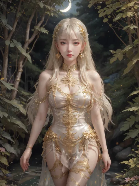  1girl  ,shiny ,see-through dress,sweat,wet,shibari,masterpiece, Best quality, 8k, high resolution, fine detail,(Japanese girl aged 20 tall 168 proportion 32 20 33 blonde hair small eyes earrings, hair clip,Metal Collar,thigh bands,Metal Ballet shoes  ),(F...