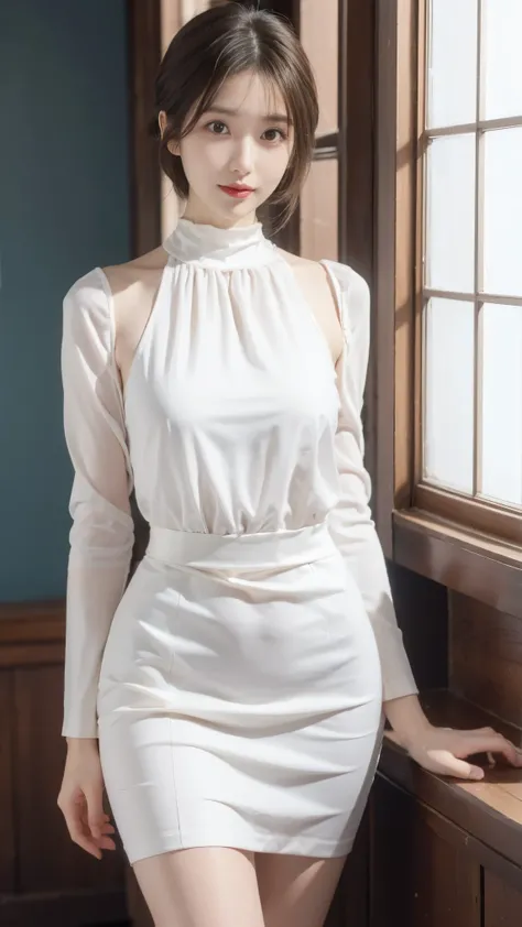 (masterpiece, ultra-detailed, photo-realistic, 8k resolution, cinematic lighting, soft natural light, highly detailed skin texture, full-body shot, elegant interior background)

A breathtakingly beautiful Japanese woman with a soft, fair complexion and del...