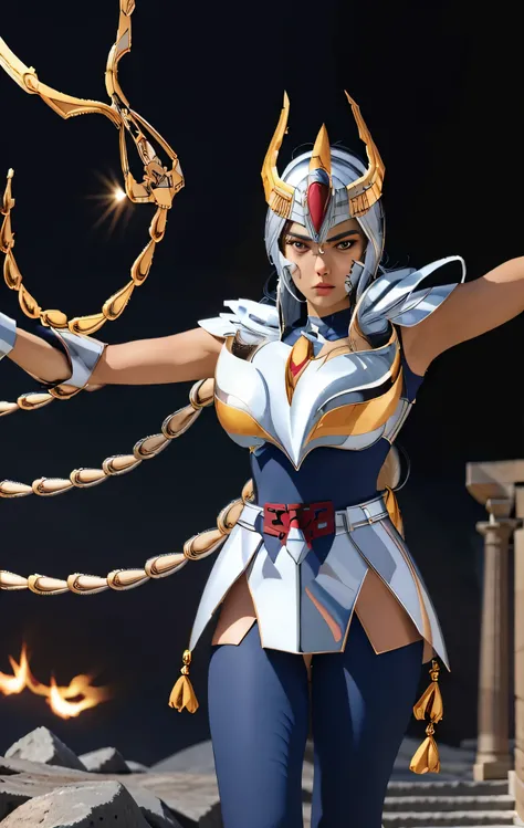 masterpiece, best quality, ultra high res, realistic skin texture, armature, (photorealistic:1.4), high resolution, raw photo, 1 girl, shiny skin, (detail skin:1.2), realistic skin texture, best lighting, sparkle, dramatic lighting, dynamic pose, (greek te...