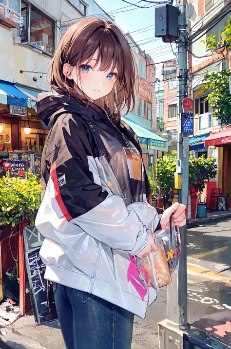 high definition raw color photos , professional shooting, (((((bokeh))))), written border depth, captured with a sony α7 IV,(maasterpiece),Best Quality, cute girl leaning on a wall, is embarrassing, blanking, Intimate moments, cute, cropped shirt, Look...