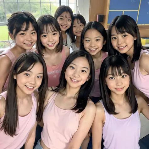 filling machine that divides Canadian、(  There 5 cute elementary school students  ) ,((Group of 5)), cute girl model,((harem )),  5 elementary school girls are so cute  ,   All girls are    ,  ((  unworn    )) ,  high image quality, masterpiece, accurate, ...