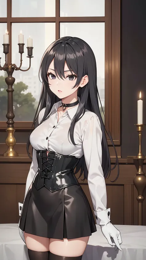 masterpiece background, beautiful art, professional artist, 8K, sciamano240, very detailed face, detailed clothing, Detailed fabric, (A young girl of short stature), perfectly drawn body , beautiful face, (long black hair), black eyes, very detailed eyes...