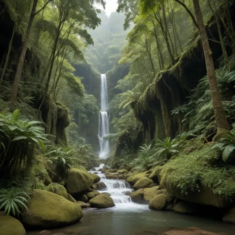 Rainforest background image, Middle free, focus Mitte