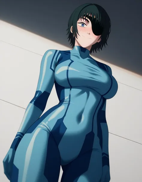 score 9 、score 8 up、score 7 up、source anime、masterpiece、top quality、high resolution、high image quality、1woman、、hymen、hymen (chainsaw man)、Alone、black hair、blue eyes、Short Hair、eyepatch、Big Breasts、very large breasts、、Samus Aran cosplay、Samus Aran \(cosplay...