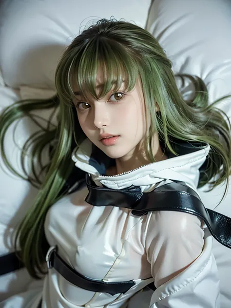 1girl, Alone, (cute Japanese girl), 18yo, Young female, slim body, (seductive smile), Looking at camera,
break
upper body, (portrait:1.2), from above, (lying on bed:1.3), (on back:1.5), (put head on bed:1.5), Seductive pose, arms behind back, dynamic angl...
