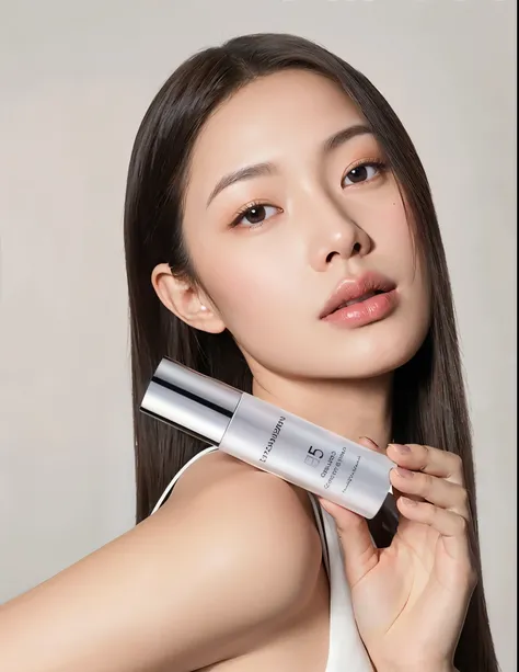 (((masterpiece))), (((best quality: 1.4))), ((super detailed: 1.4)),  

An arafed woman holding a bottle of liquid in her hand, photoshoot for skincare brand, popular south korean makeup, with shiny skin, popular korean makeup, smooth porcelain skin, shiny...