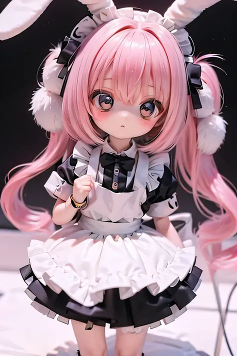 
         rabbit girl        、            chibi    、     young girl、 maid clothes　