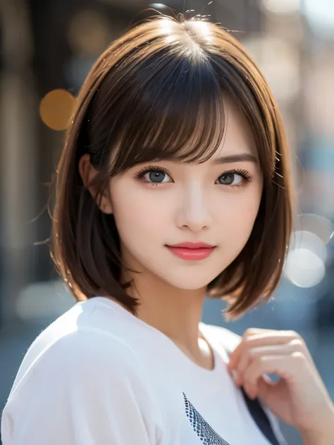 (masterpiece), highly realistic, beautiful atmosphere, intricate textures, super-resolution, hyper-realistic, high contrast, Portrait of a cute girl, looking at viewer, Focus on the Face, (Glowing Eyes), Glossy lips, rouge lip, make-up, blush cheek, smile,...