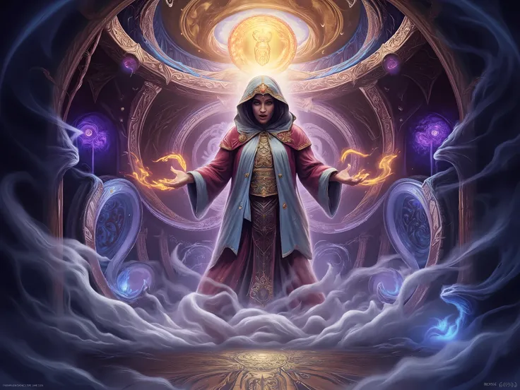 magic, magic background, magical symbols, magical attributes and figurines, rich atmosphere