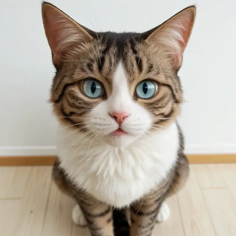 Cute cat in white room, Focus Middle, Macro Picture
