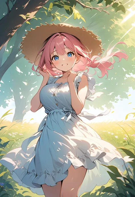 best quality、high resolution、(high image quality:1.3)、masterpiece、detailed background、very detailed face、detailed eyes、age beauty、huge breasts、Normal number of fingers、anatomically correct、perfect body line、Bright-colored hair、ponytail from Yubi's point of...