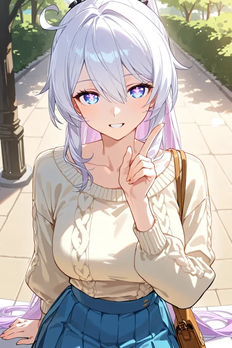 score_9, score_8_up, score_7_up, masterpiece, best quality, very aesthetic, absurdres, tunning image, light particles, attractive image, 1girl, adult grown woman, solo, kiana kaslana \(honkai impact 3rd\), herrscher of finality, white hair, ahego, high pon...