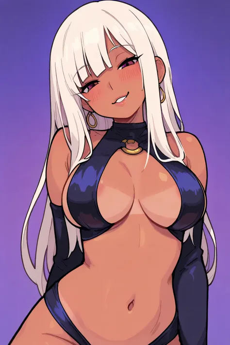seductive smile,revealing clothes,