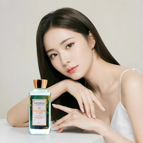 (((masterpiece))), (((best quality: 1.4))), ((super detailed: 1.4)),  

An aarafed woman with long hair posing with a bottle of perfume, dilraba dilmurat, beautiful south korean woman, krystal, heonhwa choe, perfume, jinyoung shin, popular south korean mak...