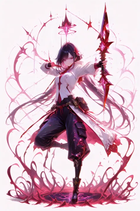 (masterpiece, best quality), amazing quality, very aesthetic, absurdres, newest, HDR, 8K, high detail RAW color art, gacha splash art, 1girl, purple eyes, multicolored eyes, black hair with pruple streaks, very long hair, medium breasts, long sleeves, blac...