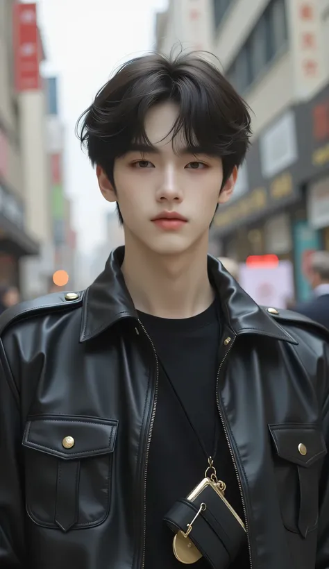 The male protagonist of the Korean Goyang Sang Sub. 20-year-old . college campus background. A.