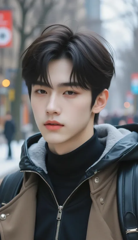 The male protagonist of the Korean Goyang Sang Sub. 20-year-old . college campus background. A.
