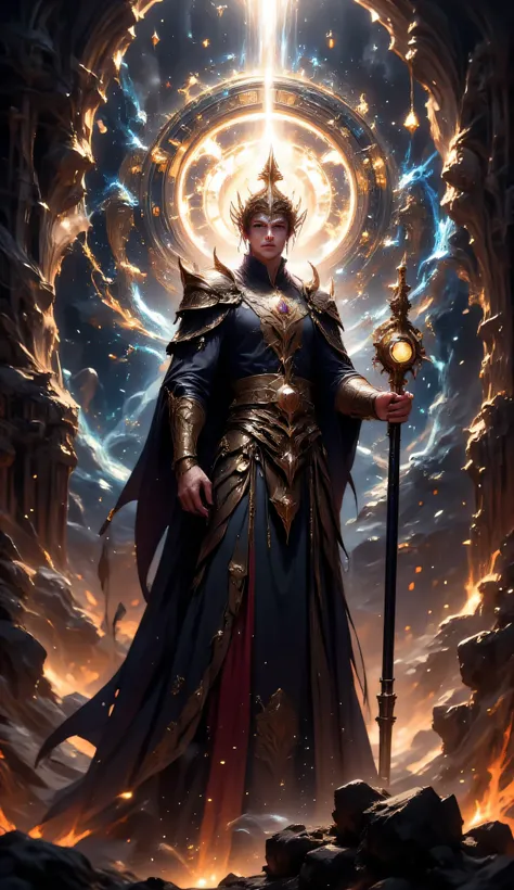 Le dieu du temps, he controls time and space, he has a clock in his hand, He is a powerful man, the god who controls time, We have to feel his power over time