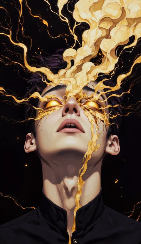 CynthiaPortrait,(masterpiece),(Highest quality),(Super detailed),(Ultra-high resolution),(Best illustrations),8k
A surreal flat-style portrait of a man. The figure's head is tilted back, a part of his face goes up in smoke, creating a cloud of smoke.
Glowi...