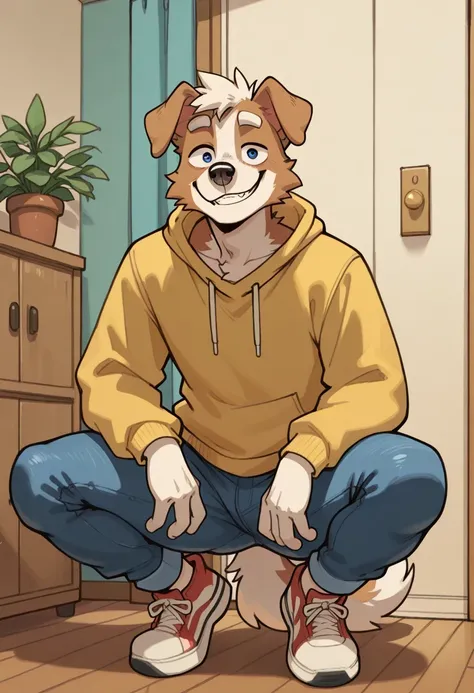 best quality, amazing quality, very aesthetic, Absurds, newer, Michi_(Oc), by gr3yyy , room, Plants, BREAK, seductive look, ojos negros
hairy, 1 , Alone , hairy male, male focus, hairy, animal ears, dog ears, dog boy , yellow sweatshirt, skinny jeans, ...